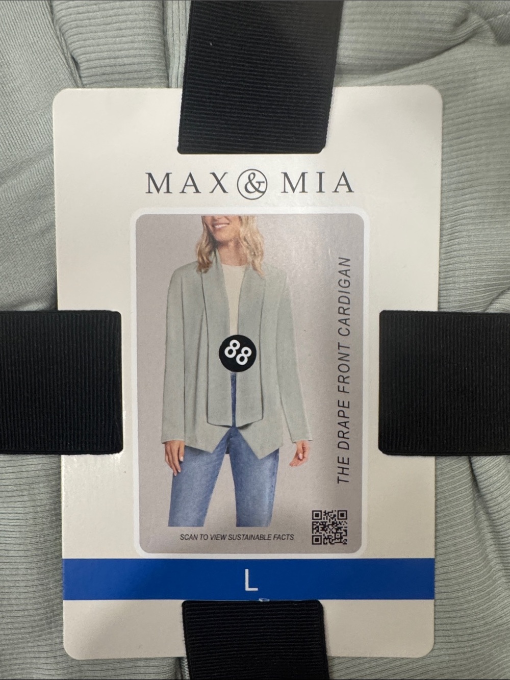 MAX & MIA Sage Green Drape Front Cardigan Blazer